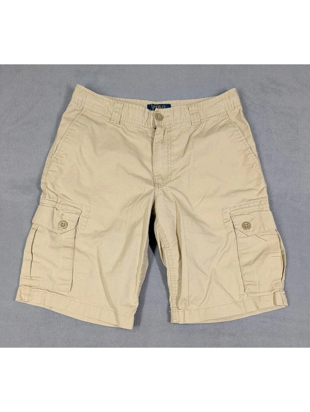 Polo Ralph Lauren Boys 16 Khaki Tan Cotton Cargo Shorts Classic Utility 6 Pocket